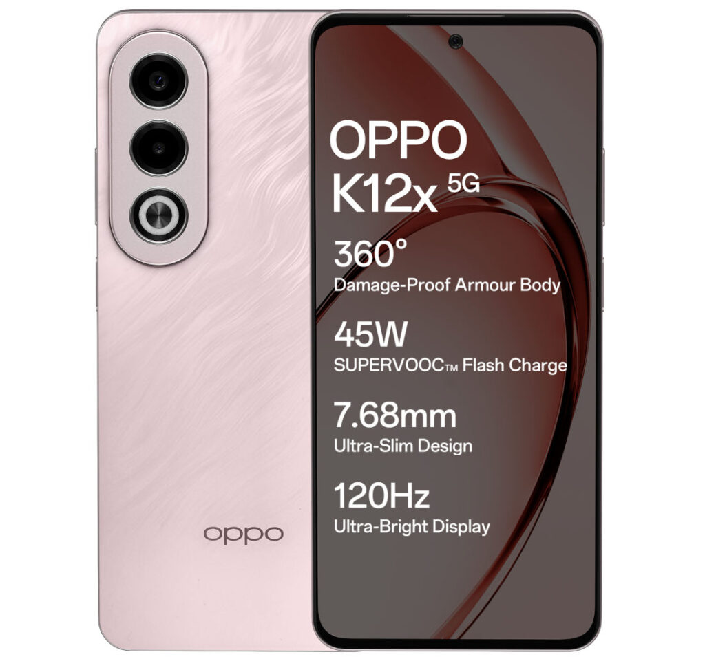 OPPO K12x 5G હવે ઑફર્સ સાથે ₹10,999 થી શરૂ થતા ફેધર પિંક રંગમાં ઉપલબ્ધ છે