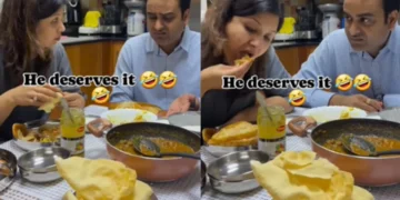 Viral Video: પોપટ! પતિએ પાડોસનની રસોઈના વખાણ કર્યા, પત્નીના એપિક રિસ્પોન્સે નેટીઝન્સને વિભાજિત કર્યા - જુઓ