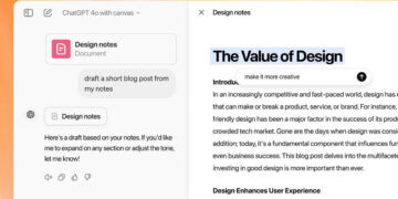 ChatGPT લેખકો અને કોડર્સ માટે કેનવાસ ઈન્ટરફેસ રજૂ કરે છે