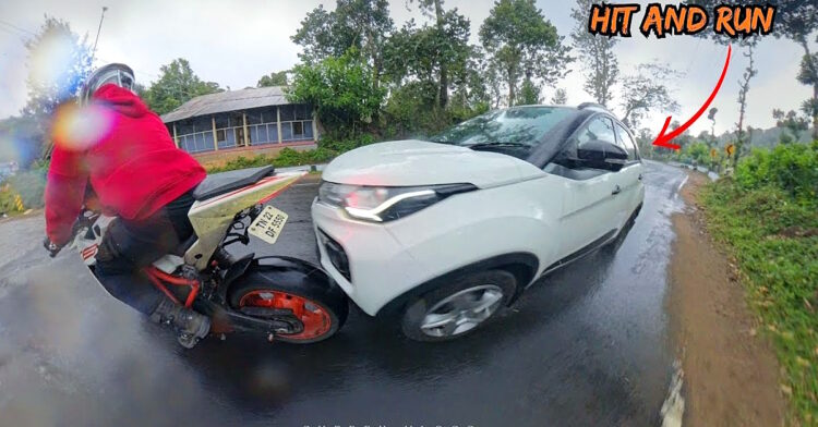 બેદરકાર Tata Nexon ડ્રાઈવર KTM RC8 સુપરબાઈક રાઈડરમાં અથડાયો [Video]