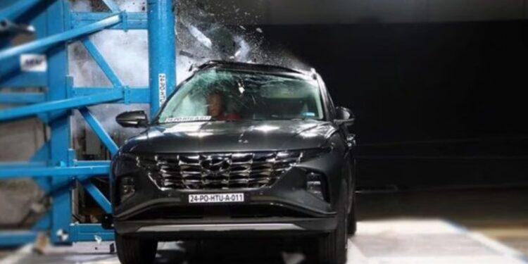 Hyundai Tucson ભારત NCAP ક્રેશ ટેસ્ટમાં 5-સ્ટાર સુરક્ષા રેટિંગ મેળવે છે