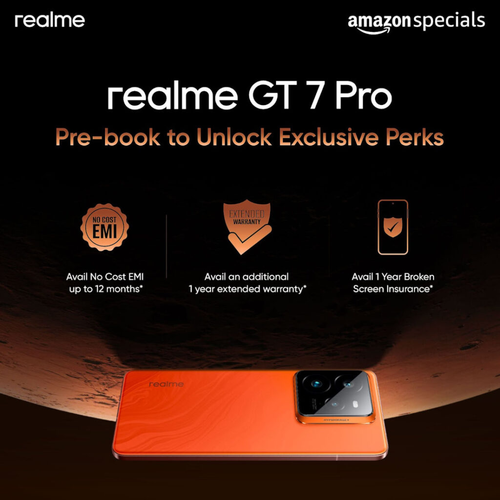 Realme GT7 Pro પ્રી-બુકિંગ 18મી નવેમ્બરે ભારતમાં લૉન્ચ થવા પહેલાં શરૂ થશે