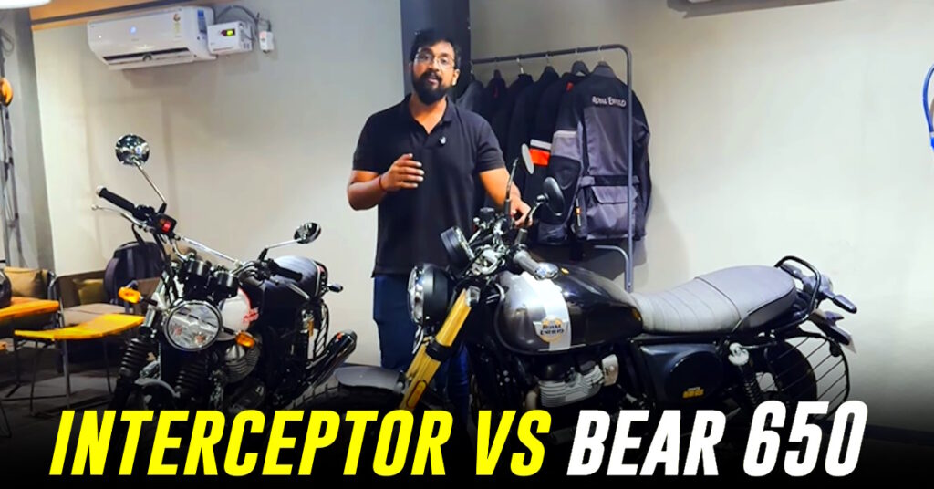 Royal Enfield Bear 650 vs Interceptor Comparison on Video