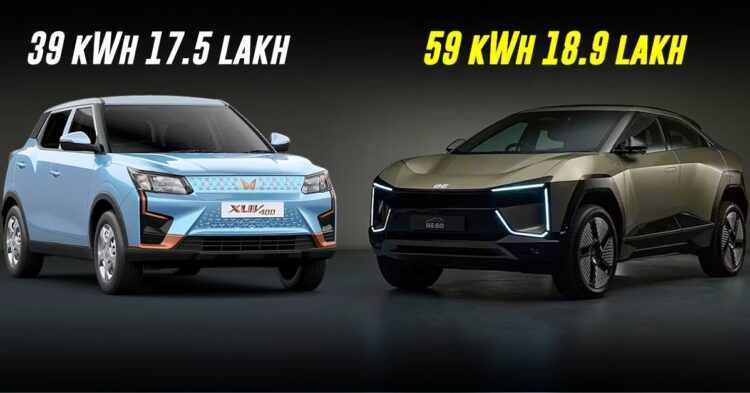 BE 6e 59 kWh ની કિંમત 18.9 લાખ, XUV400 39 kWh 17.5 લાખમાં વેચાય છે: XUV400 કોણ ખરીદશે?