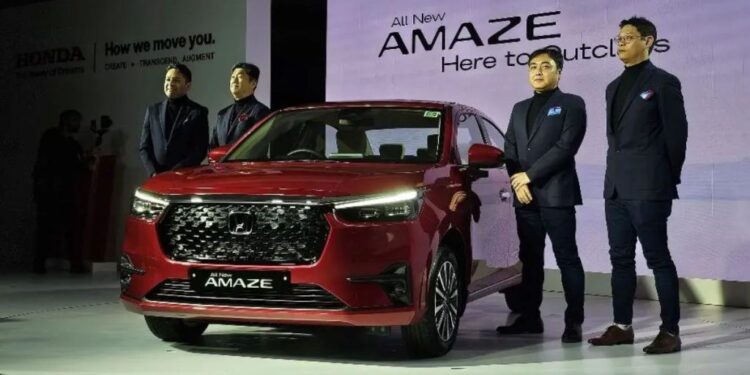 Honda Amaze 2024 ભારતમાં લૉન્ચ થાય છે: કિંમતો 7.99 લાખ રૂપિયાથી શરૂ થાય છે