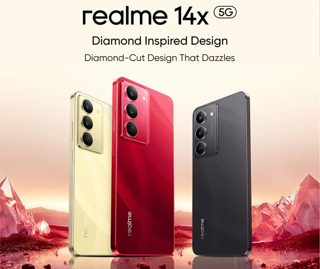 Realme 14x 5G ભારતમાં ₹13,999 માં ઑફર્સ સાથે લૉન્ચ કરવામાં આવ્યું છે, જેમાં IP68+IP69 મિલિટરી-ગ્રેડ ડિઝાઇન, 6000mAh બેટરી, 45W ચાર્જિંગ, ડાયમેન્સિટી 6300, 50MP કૅમેરા અને વધુની સુવિધા છે