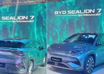 BYD સીલિયન 7 ભારત મોબિલિટી શો 2025માં પ્રગટ થયું