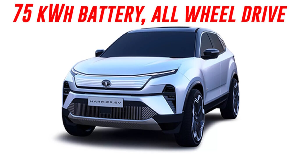 Harrier.EV 75 kWh બેટરી અને ઓલ વ્હીલ ડ્રાઇવ સાથે Mahindra XEV 9e ને પડકારશે