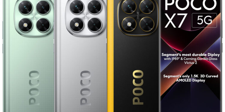 POCO X7 5G ભારતમાં ₹21,999 માં 1.5K 3D વળાંકવાળા AMOLED ડિસ્પ્લે, ડાયમેન્સિટી 7300 અલ્ટ્રા, IP69 રેટિંગ, 5500mAh બેટરી, ગોરિલ્લા ગ્લાસ વિક્ટસ 2 અને વધુ સાથે લોન્ચ કરવામાં આવ્યું