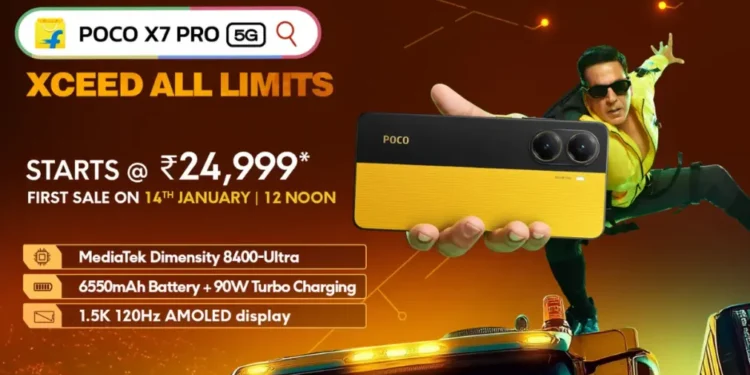 POCO X7 Pro: 6550mAh બેટરી, Stunnig ડિસ્પ્લે સાથે 90W હાઇપરચાર્જ હવે ફ્લિપકાર્ટ પર ઉપલબ્ધ છે, કિંમત તપાસો