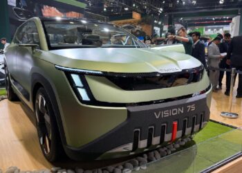 Skoda Vision 7S ભારત મોબિલિટી એક્સ્પો 2025માં પ્રદર્શિત કરવામાં આવ્યું