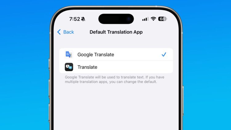 આઇફોન પર ડિફ default લ્ટ ટ્રાન્સલેશન એપ્લિકેશન તરીકે ગૂગલ ટ્રાન્સલેટને કેવી રીતે સેટ કરવું