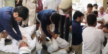 પંજાબ વાયરલ વીડિયો: કેબિનેટ પ્રધાન ડ Dr. રાવજોટ ભટિંડા મુલાકાત દરમિયાન વૃદ્ધ વ્યક્તિને વીરતાપૂર્વક બચાવે છે