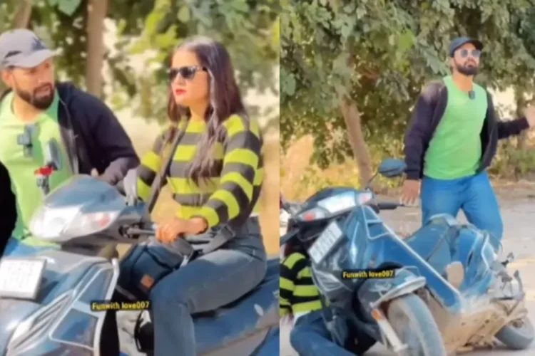 વાયરલ વિડિઓ: ગર્લ એક્ટિંગ સ્માર્ટ છોકરાની મદદનો ઇનકાર કરે છે, રસ્તા પર ફ્લેટ પડે છે, છોકરો આ રીતે બદલો લે છે