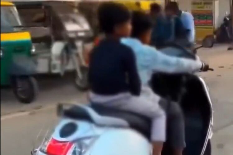 વાયરલ વિડિઓ: બેજવાબદાર! માતાપિતાએ બાળકોની માંગણીઓ આપી જોઈએ? સગીર સ્કૂટર પર સવાર, નેટીઝન્સ પ્રતિક્રિયા આપે છે