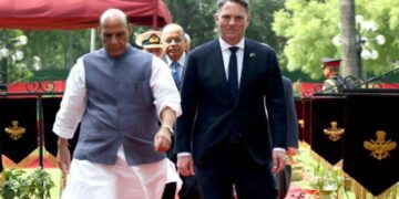રાજનાથ સિંહ Australian સ્ટ્રેલિયન સંરક્ષણ પ્રધાન માર્લ્સ સાથે દ્વિપક્ષીય વાટાઘાટો કરશે; એજન્ડા પર સંરક્ષણ સહયોગ અને પ્રાદેશિક સુરક્ષા મુદ્દાઓ