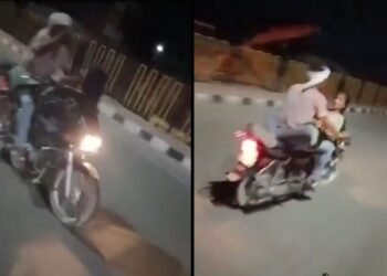 વાયરલ વિડિઓ: બાઇક ઓન નેશનલ હાઇવે પર વાંધાજનક સ્થિતિમાં છોકરો અને છોકરી પ્રશ્નો ઉભા કરે છે, નેટીઝન્સનું વજન છે