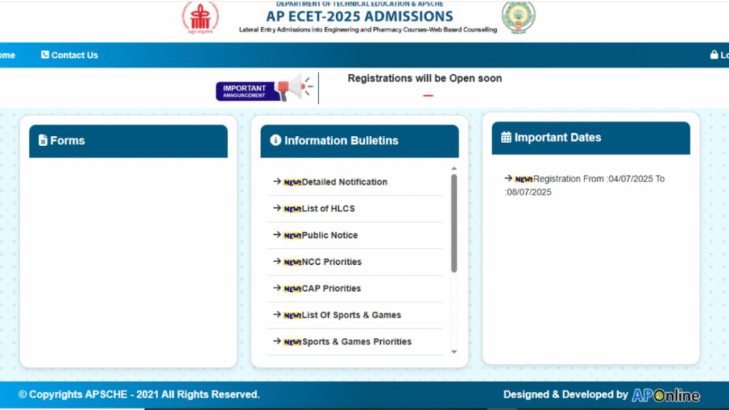 એપી ECET પરામર્શ 2025 પ્રારંભ થાય છે, ચેક તારીખો, નોંધણી પ્રક્રિયા, દસ્તાવેજો આવશ્યક છે